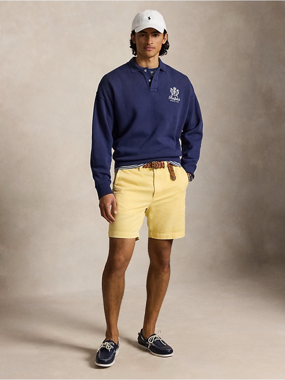 Polo Ralph Lauren Classic Fit Chino Shorts size 33 Yellow Preppy Pony 100%Cotton